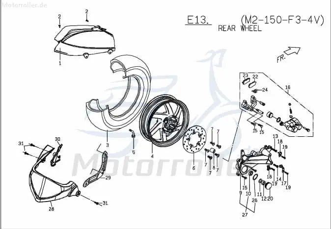 PGO Bremssattel hinten G-Max Bremszange Brems-Zange Roller M2406601000 Brems-Sattel Bremshalterung Bremsblock Brems-Block G-Max 125 Knallerangebot
