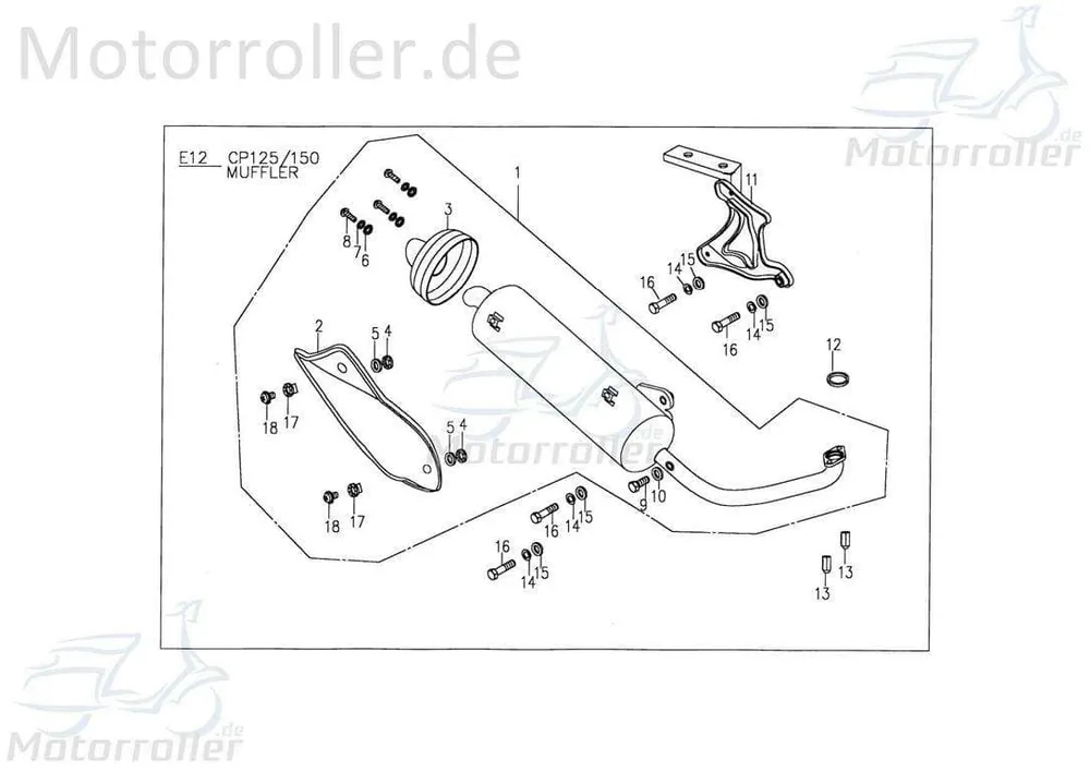 PGO Abstandsbuchse innen T-Rex 125 Abstandhalter 125ccm 4Takt Abstandhülse Distanzstück Abstandsrohr 125ccm-4Takt Scooter T-Rex 150 Zertifiziert
