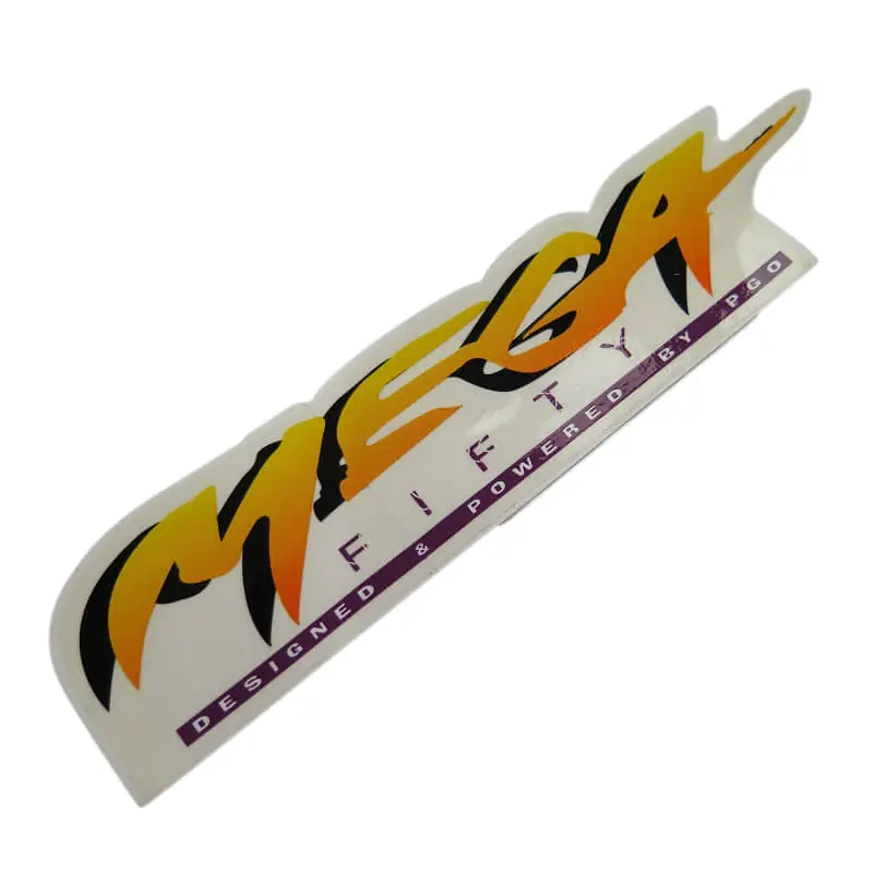PGO Mega 50 Aufkleber Seitenverkleidung links/rechts Sticker Dekor Roller NE601050000 Dekor-Aufkleber Klebeetikett Sichere Zahlung