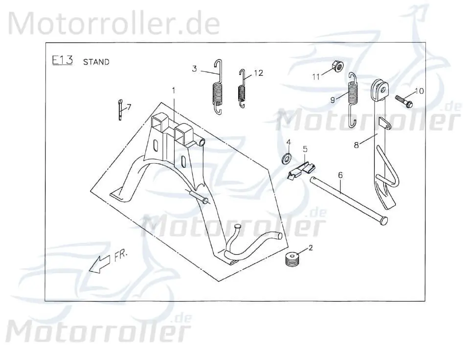 Direktkauf PGO Hauptständer schwarz PMX 110 Standfuß Zweibeinständer P2461002600 Roller-Ständer Rollerständer Mittelständer Stand-Fuß PMX 50