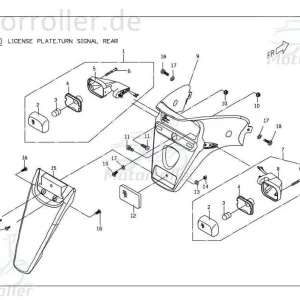 Zertifiziert Kennzeichenplatte hinten dunkel schwarz P26360026500