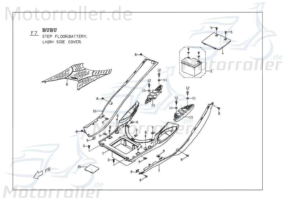 Direktkauf PGO Matte Ligero RS 125 Fußmatte Fußbrett Roller rechts P6624501000 Ligero RS 50 Mokick Ersatzteil Service Inpektion Direktimport