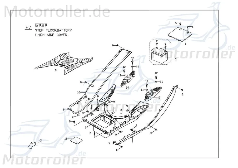 Geprüft Seitenverkleidung links Ferrari rot (1J) P66263001J0