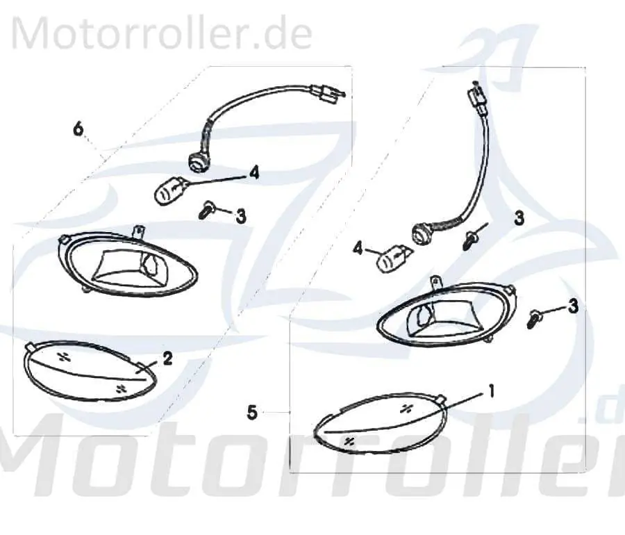 Blinker links Rex RS125 QM125T 10D Blinklicht Scooter 83434 Signalleuchte Blinkleuchte Fahrtrichtungsanzeiger Blinkleuchten Winker Preiswert