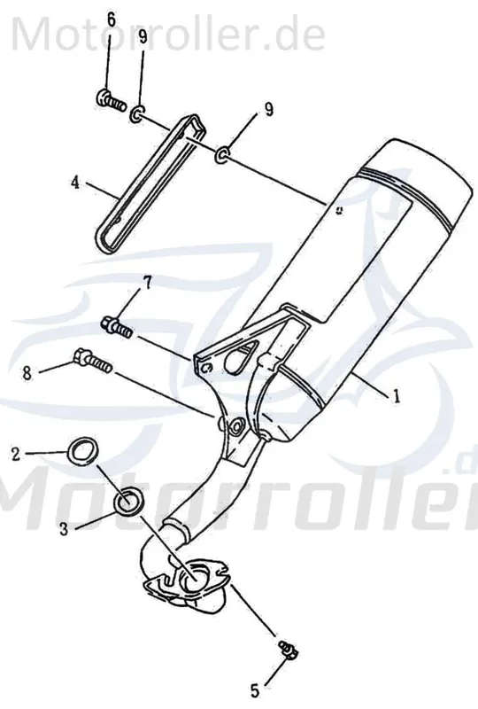 Sonderaktion Rex 25 Auspuff Endschalldämpfer 50ccm 2Takt 31610-NAF-08C Auspuffanlage Endtopf Auspuff-Anlage Auspufftopf Auspuffendtopf Scooter