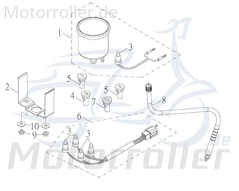 Neu Kreidler F-Kart 100 Halter Tachometer 100ccm 4Takt 73071 Halterung Haltebügel Halteblech Halte-Blech Halte-Bügel 100ccm-4Takt Service