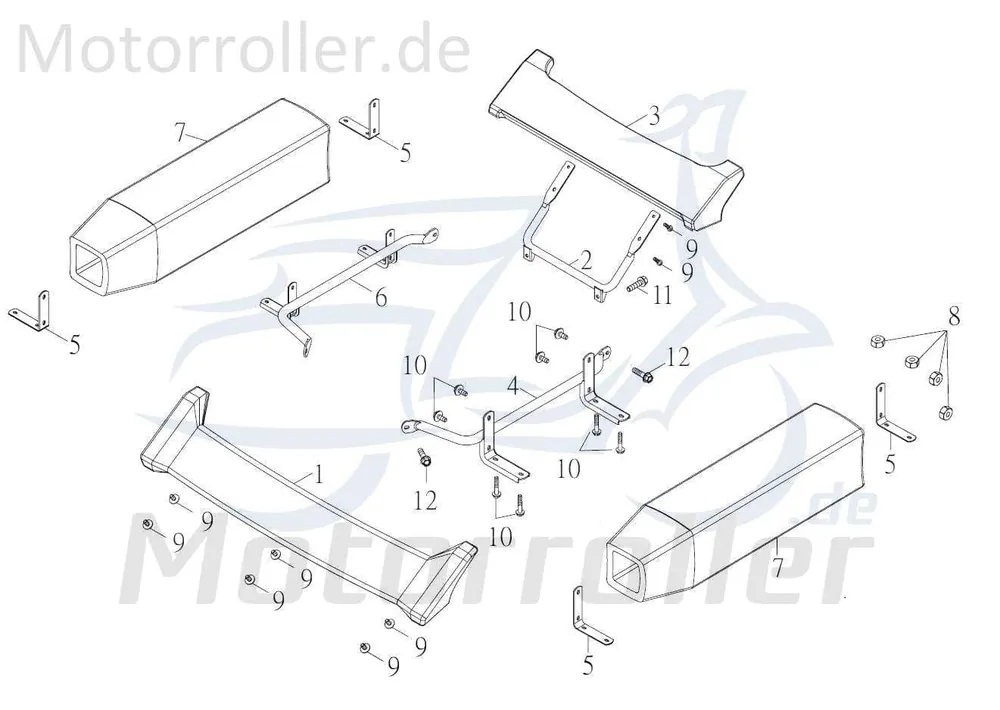 Knallerangebot Kreidler F-Kart 170 Haltebügel 100ccm 4Takt 52853-FKO-00 Halter Träger Halterung Befestigungsbügel Halteblech Topcaseträger Ersatzteil