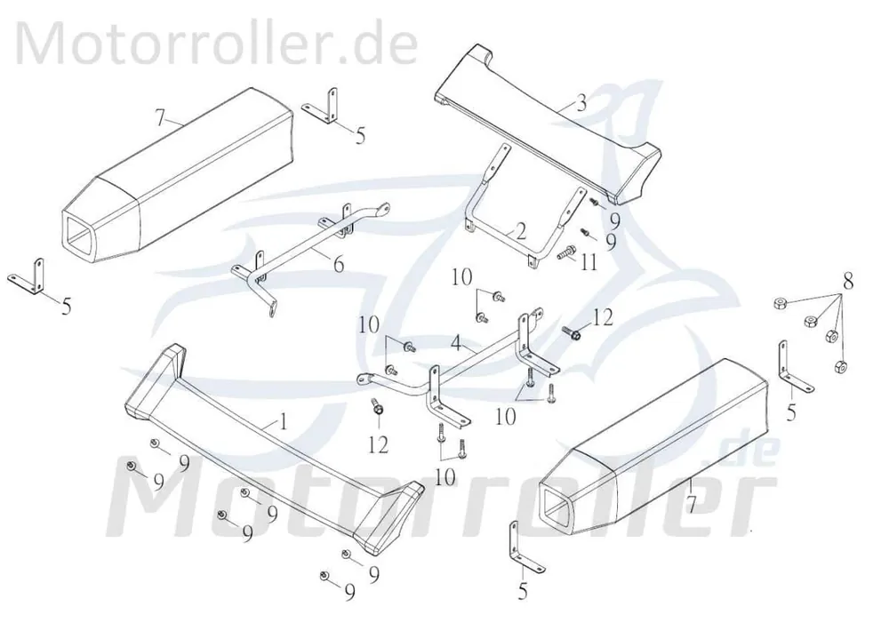Kreidler F-Kart 170 Haltebügel 100ccm 4Takt 53466-FKO-00 Halter Träger Halterung Befestigungsbügel Halteblech Topcaseträger Ersatzteil Garantierte Lieferung