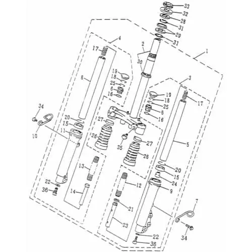 Ausverkauf Vordergabel links silber Gabelholm Motorroller 74117