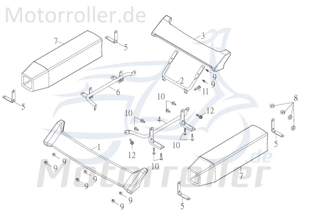 Kreidler F-Kart 170 Winkelblech 100ccm 4Takt 53463-FKO-00 Blechwinkel 100ccm-4Takt Ersatzteil Service Inpektion Direktimport Neu