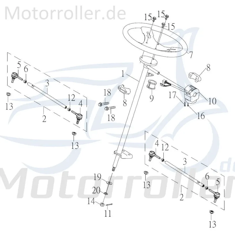 Kreidler F-Kart 170 Spurstange 100ccm 4Takt 42140-FKO-01 Lenkstange Spur-Stange Lenk-Stange 100ccm-4Takt Ersatzteil Service Inpektion Neue Ware