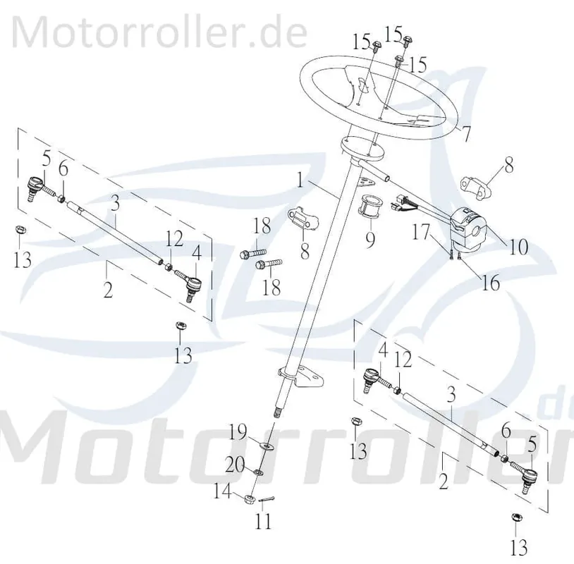 Saisonangebot Kreidler F-Kart 170 Lenkungsrohr 100ccm 4Takt 42101-FLO-00 Lenkrohr 100ccm-4Takt Ersatzteil Service Inpektion Direktimport