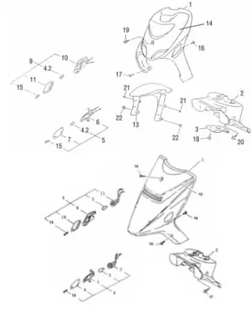Letzte Chance Frontverkleidung gelb (Trophy) Motorroller Rex 75117