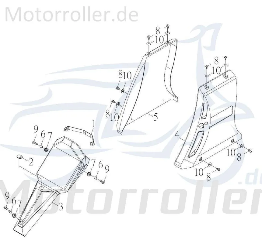 Kreidler F-Kart 170 Heckverkleidung 100ccm 4Takt 51172-FKO-0007 Seitenteil Seitenverkleidung Seitenabdeckung Heckabdeckung links Saisonangebot