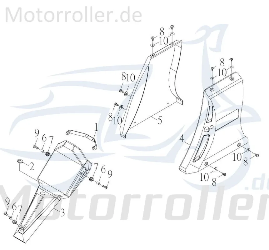 Nur Für Kurze Zeit Kreidler F-Kart 170 Heckverkleidung 100ccm 4Takt 51173-FKO-0007 Seitenteil Seitenverkleidung Seitenabdeckung Heckabdeckung links