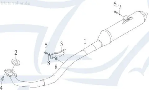Sonderaktion Rex Quad 50 Auspuffhalter ATV 50ccm 2Takt 31661-SK9-01 Auspuffstrebe Minarelli liegend Exploroer Bullet 50 UTV Ersatzteil Service