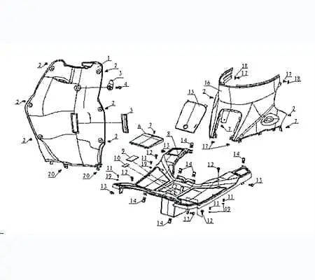 Preiswert CPI Oliver 50 City Frontverkleidung 50ccm 2Takt Q0F-63121-00-00 innen Frontschürze Frontmaske Front-Cover Lenkerverkleidung Dekorblende