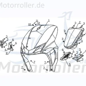 Bestpreis CPI Vabene 50 Frontverkleidung weiß 50ccm 2Takt Q0J-63111-00-00 Frontschürze Frontmaske Front-Cover Lenkerverkleidung Front-Schürze