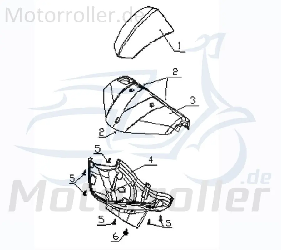 CPI Vabene 50 Lenkerverkleidung 50ccm 2Takt Q0H-62311-00-8D dunkelgrau Frontverkleidung Frontschürze Frontmaske Lenkerabdeckung Scooter Zertifiziert