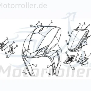 Angebot CPI Vabene 50 Frontverkleidung 50ccm 2Takt Q0J-63111-00-5A Titanium metallic Frontschürze Frontmaske Front-Cover Lenkerverkleidung Scooter