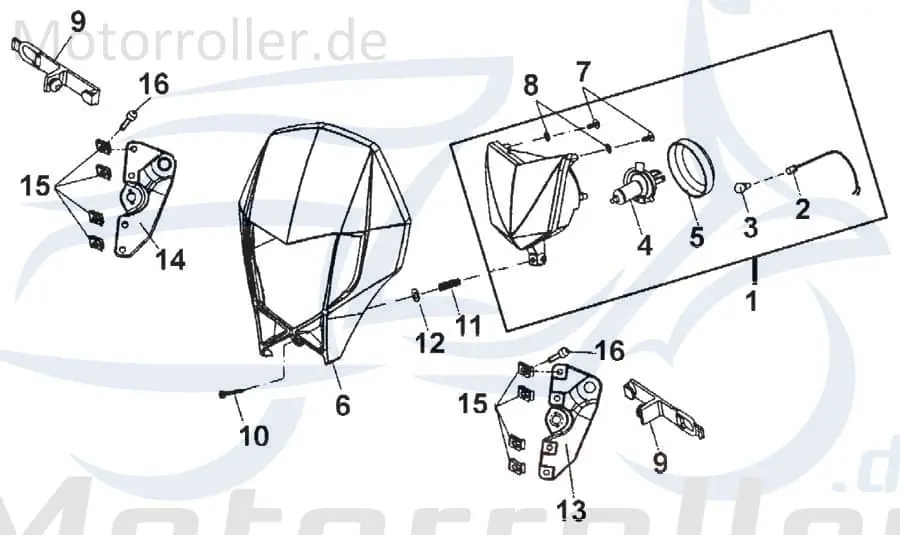 Rex Supermoto 125 DD Scheinwerferhalter 125ccm 4Takt 730704 Scheinwerferhalterung Scheinwerferaufnahme 125ccm-4Takt Motorrad Kreidler Must-Have