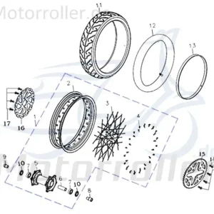 CPI Supermoto 125 DD Felge Rad 125ccm 4Takt Y9B-44221-00-00 3.00x17 Stahlfelge Alufelge Alu-Rad Radkranz Radfelge 125ccm-4Takt Motorrad Top-Angebot