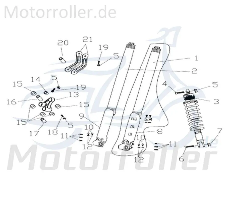 CPI Supermoto 125 DD Gabelholm 125ccm 4Takt Y9B-47102-10-00 Federbein Gabelstab Gabelbein Gabelstrebe Stoß-Dämpfer Gabel-Holm Motorrad Billig