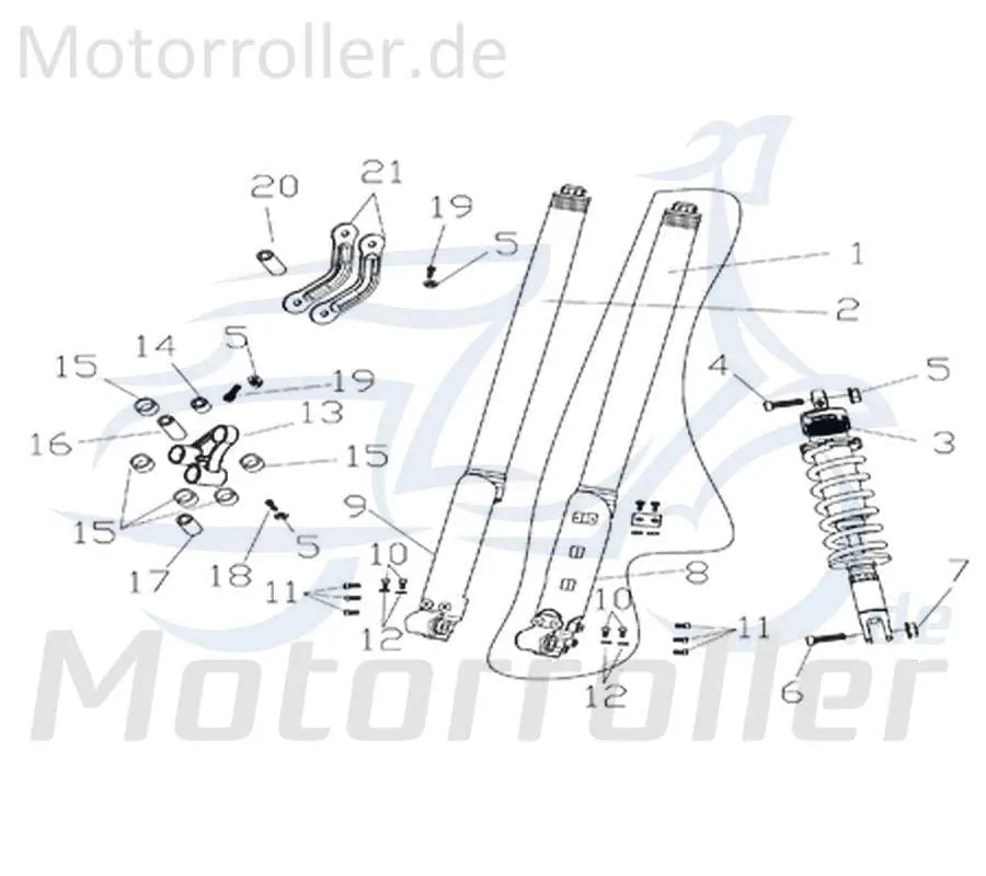 Highlight Kreidler Supermoto 125 WK1SM Gabelholm Federbein links 730861 Stoßdämpfer Gabelbein Gabelstrebe Stoß-Dämpfer Gabel-Holm Moped