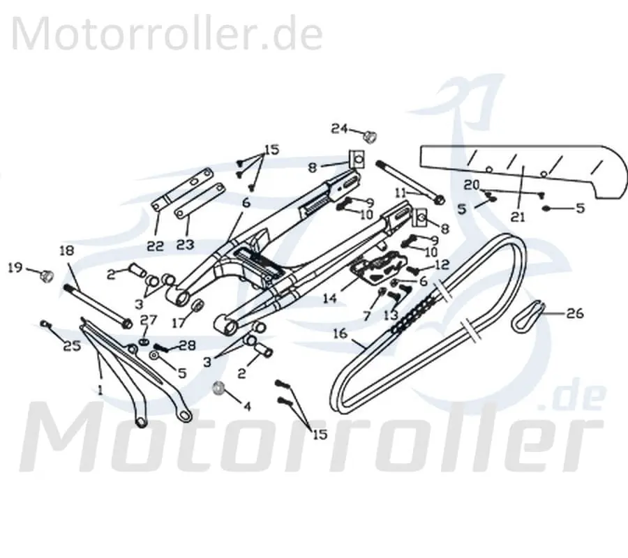 Saisonangebot Rex Supermoto 125 DD Abdeckung Kettenschieber 125ccm 4Takt 730887 Kappe Deckel Schutz Verkleidung Platte Cover Blende Schutzhaube Moped