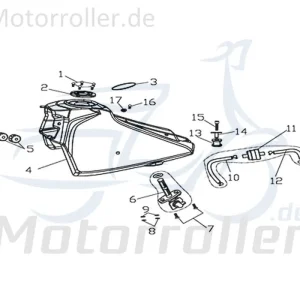Sofort Bestellen Rex Supermoto 125 WK1SM Kraftstoffbehälter 730903 Benzintank Spritbehälter Motorrad Moped Ersatzteil
