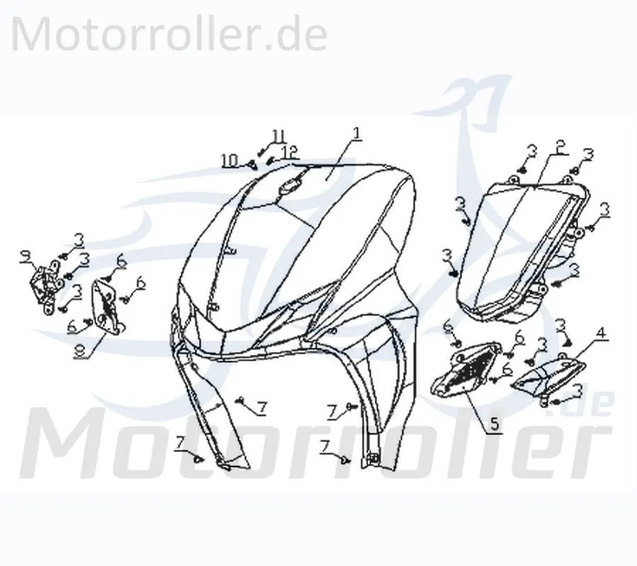 Sonderaktion Kreidler Vabene 50 Dekor Frontverkleidung 50ccm 2Takt 732002 links braun/weiß Aufkleber Sticker Deko-Sticker Deko-Aufkleber 50ccm-2Takt