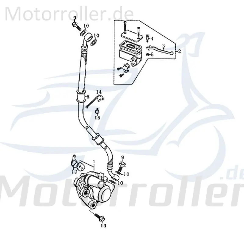 Kreidler Florett RMC-G 125 Bremsschlauch Bremsleitung 83640 Hydraulikschlauch Hydraulikleitung Original Ersatzteil Günstig