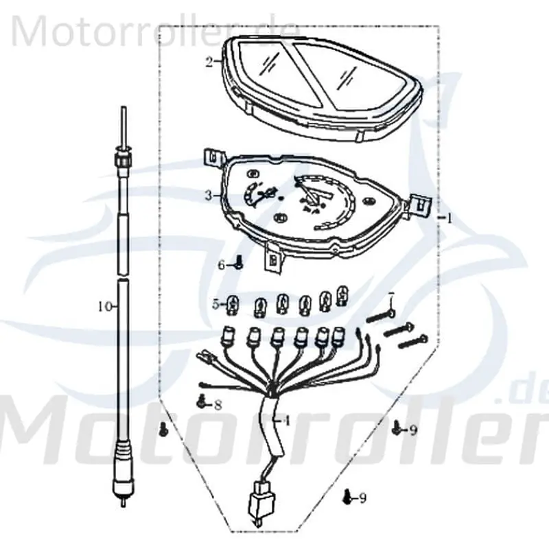 Glasscheibe Jonway RMC-G 50 für 50ccm Scooter Roller 83574 Sichtscheibe 50ccm-2Takt Kreidler Florett 125G Moped Ersatzteil Service Echt
