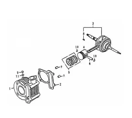 Begrenztes Angebot Kolben Sekundärluftsystem am Zylinderkopf Piston 80043