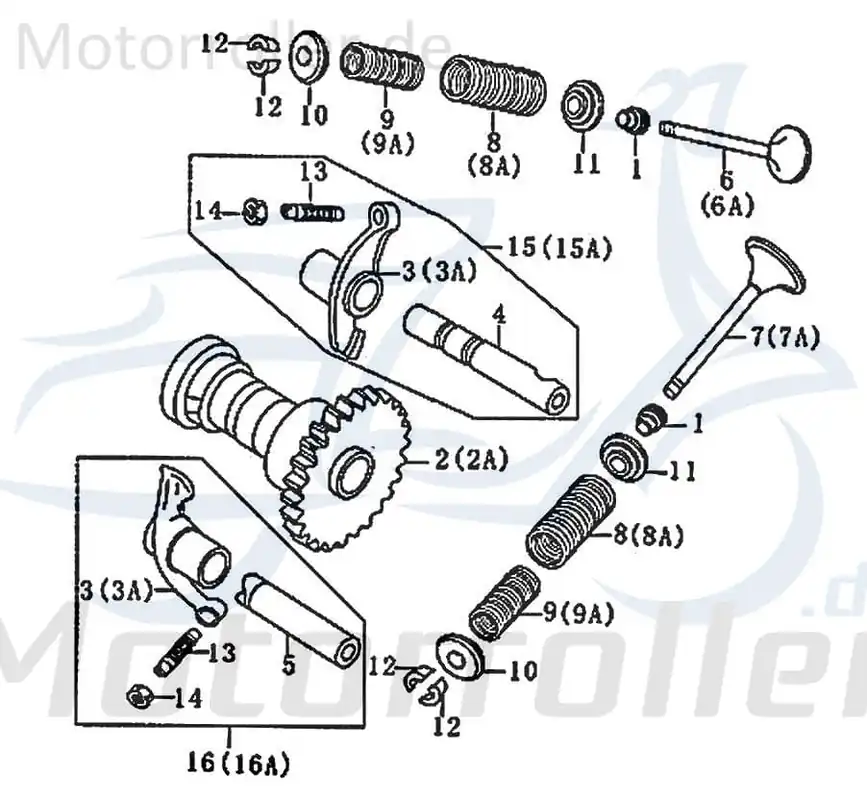 Schnäppchen Kreidler Florett 125E Auslassventil 125ccm 4Takt FIG.E4-7 Motorventil Abgasventil Motor-Ventil Auslass-Ventil Abgas-Ventil 125ccm-4Takt
