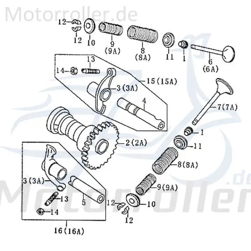 Ventileinstellmutter Rex RS125 Roller Scooter 125ccm 4Takt 125ccm-4Takt RS125 QM125T 10D Ersatzteil Service Inpektion Direktimport Heißes Angebot