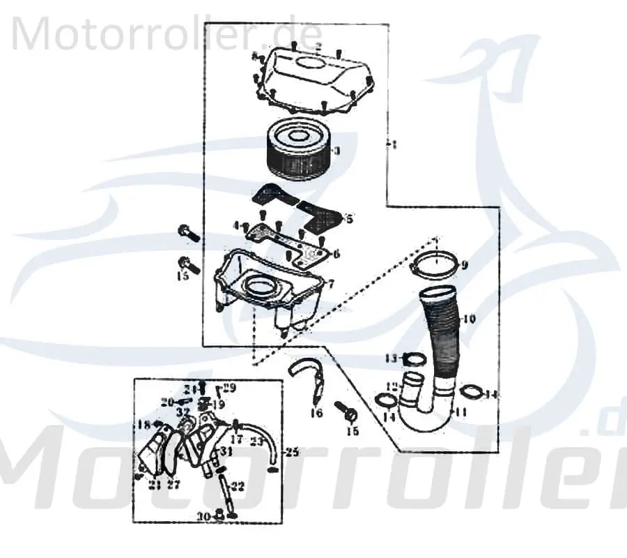 Rex RS125 Klemmschelle Clip Halter 125ccm 4Takt FIG18-14 Halteclip Klemme 125ccm-4Takt Scooter Ersatzteil Service Inpektion Direkt Vom Hersteller