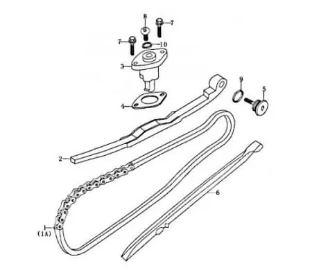 Kreidler Florett 125E Steuerkette 125ccm 4Takt FIG.E5-1A Nockenwellenkette Ventilsteuerkette Ventil-Steuerkette Steuer-Kette Motorrad Must-Have
