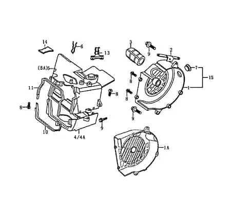 Rex RS125 Zylinderverkleidung Kühlhaube 125ccm 4Takt FIG1-4 Zylinder-Abdeckung Zylinderhaube Zylinder-Verkleidung Zylinderdeckel Jetzt Bestellen