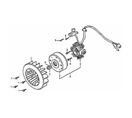 Kreidler Florett 125E Generator 125ccm 4Takt FIG.E8-2A 8-Spulen Sekundärluftsystem am Zylinderkopf Stromerzeuger Lichtmaschine Motorrad Billig