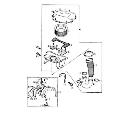Günstig Rex RS125 Ölauffangfilter Ölfilter 125ccm 4Takt FIG18-25 Hydraulikfilter 125ccm-4Takt Scooter Ersatzteil Service Inpektion