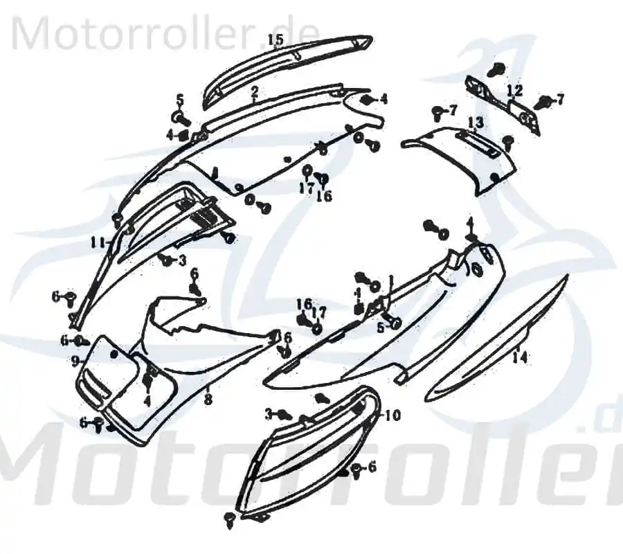 Letzte Chance Heckverkleidung vorn Motorroller Rex 125 10D 85275