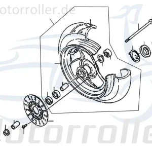 Abverkauf Kreidler Florett 125E Radachse Motorrad 125ccm 4Takt FIG40-4 Vorderachse vorne 125ccm-4Takt Florett 125G Moped Ersatzteil Service