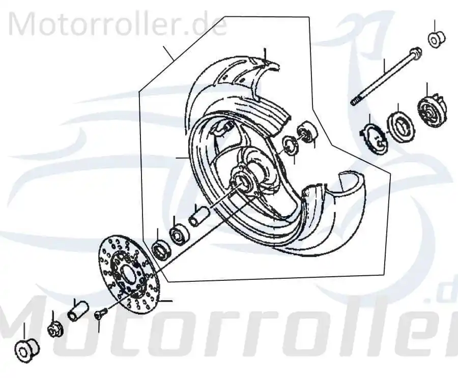 Abverkauf Kreidler Florett 125E Radachse Motorrad 125ccm 4Takt FIG40-4 Vorderachse vorne 125ccm-4Takt Florett 125G Moped Ersatzteil Service