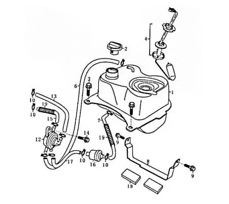 Rex RS600 Tankdeckel Schraubdeckel 125ccm 4Takt FIG37-2 Tankverschluss Tank-Verschluss Schraub-Deckel Verschlussdeckel Tank-Deckel Aktuell