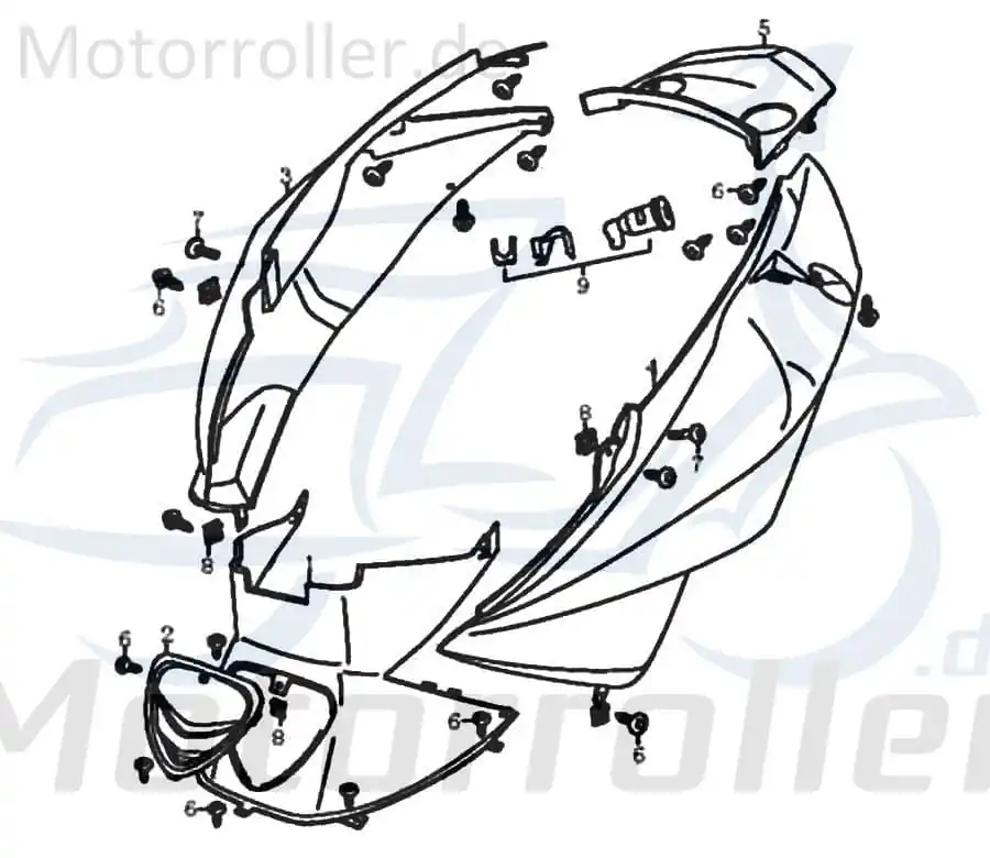 Rex RS125 Heckverkleidung Heckschürze 125ccm 4Takt FIG32-5 Seitenteil Seitenverkleidung Seitenabdeckung Heckabdeckung Heck-Verkleidung Begrenztes Angebot