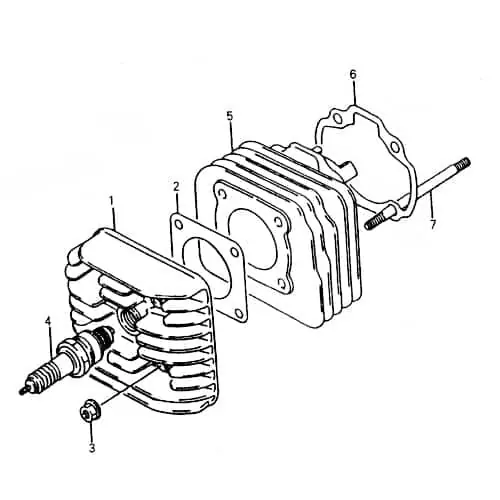 Nur Für Kurze Zeit Zylinderkopf FIG E1-1 Modell REX RS 2.50 QM50T-10A(B)
