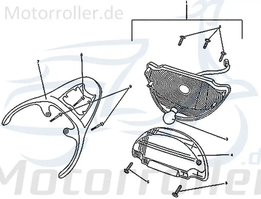 Heckleuchtengehäuse Rex RS700 Roller Scooter 50ccm 4Takt 50ccm-2Takt Ersatzteil Service Inpektion Direktimport Heißes Angebot