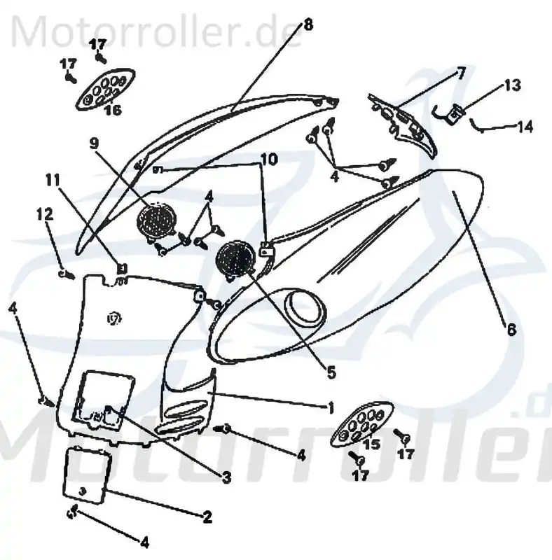 Dekorgitter rechts Heckverkleidung Motorrad Cover 87679 Top-Seller