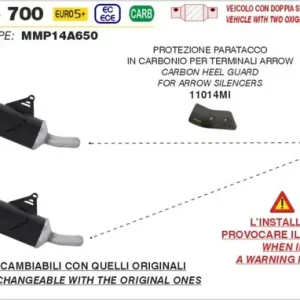 Top-Angebot ARROW Carbonabdeckung passend für MOTO MORINI X-CAPE 700 2025